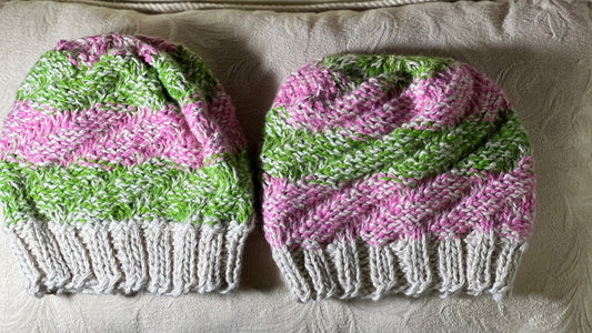 H-Cream with Pink n Green Hats