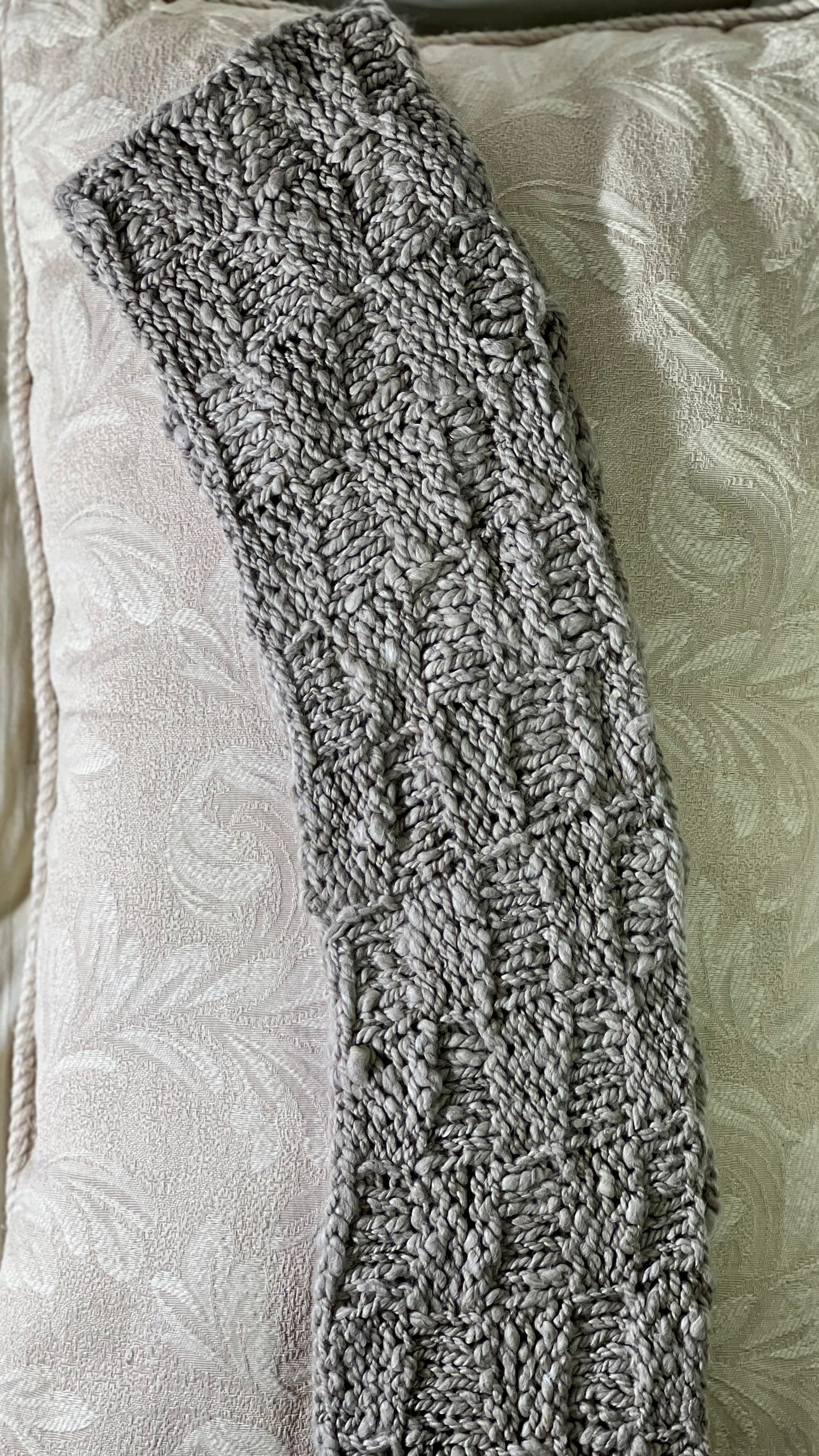 C-Basketweave Cowl of Handspun Suri Fiber