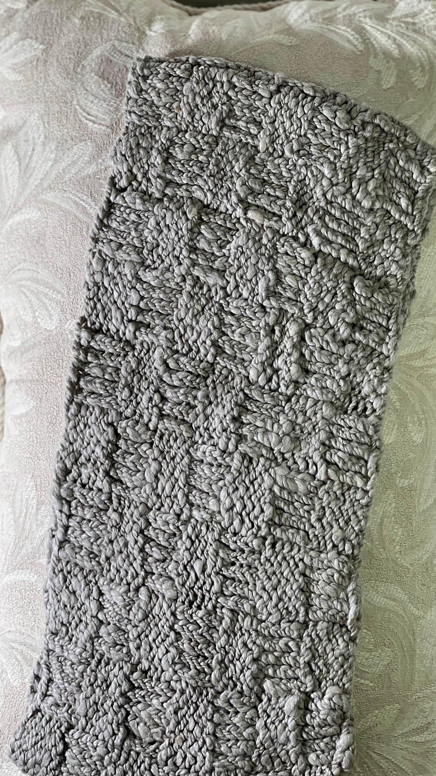 C-Basketweave Cowl of Handspun Suri Fiber