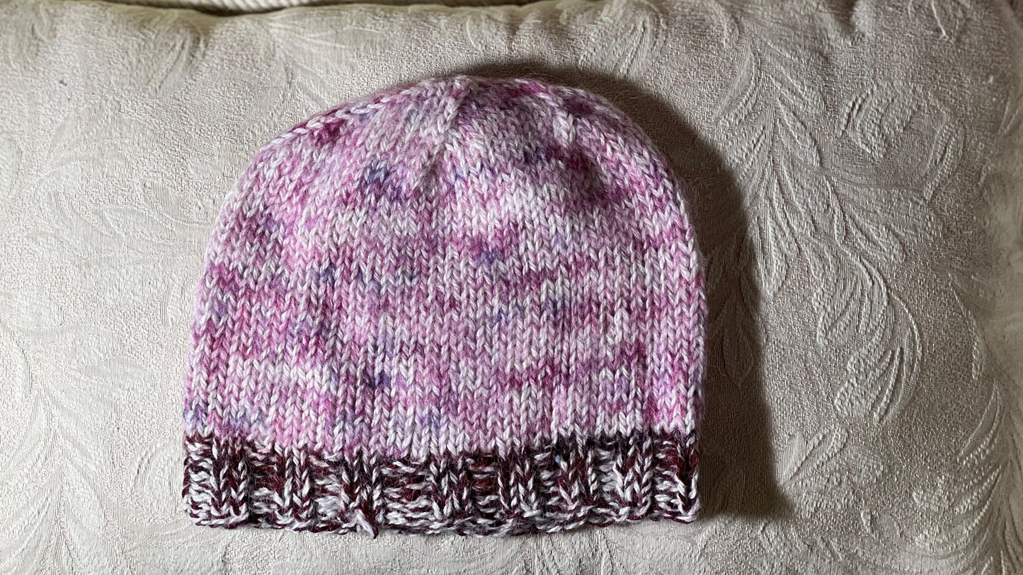 H-Alpaca/Silk Pink and Cream Hat