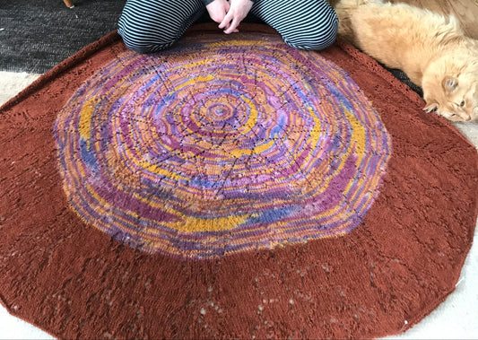 Shawl - Varigated Center with Rust Outer